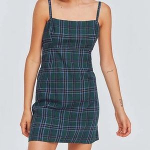 URBAN OUTFITTERS GREEN PLAID DRESS